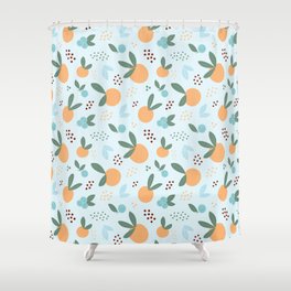 Oranges and Blueberries Shower Curtain