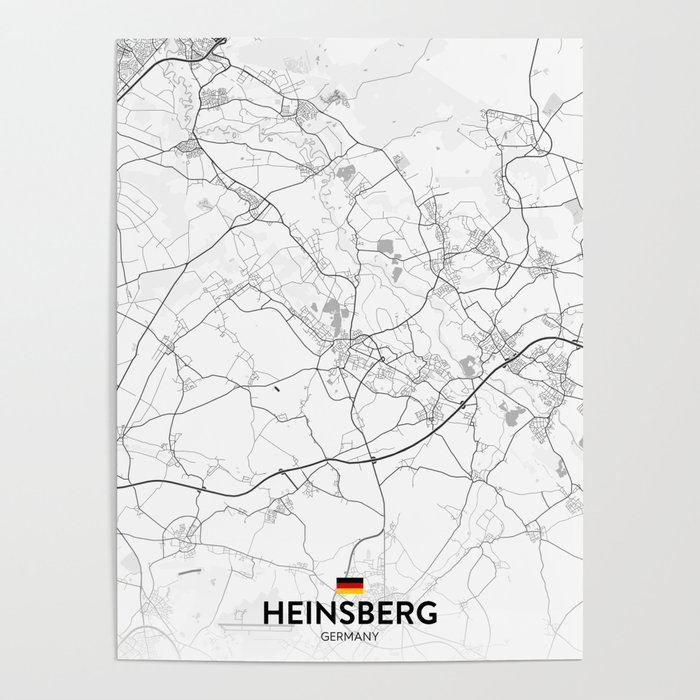 Heinsberg, Germany Light City Map Poster by IMR Designs Society6
