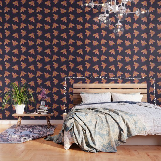 Nature Moth Elephant Hawk Moth With Leaves Wallpaper