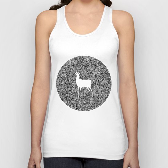Deer Mandala 2 black-white Unisex Tank Top