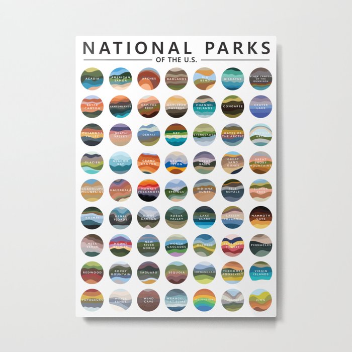 US National Parks Metal Print
