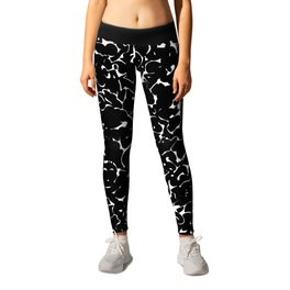 Hieroglyphs Leggings | Shapes, White, Illustration, Black, Comic, Contemporary, Abstract, Typography, Acrylic, Pattern 
