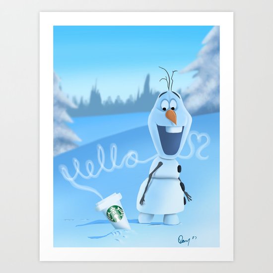 oh hello coffee im olaf Art Print