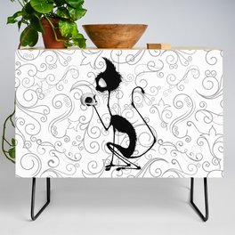 Cat Funny Shakespeare Parody Skinny Character "To Be or not to Be" Credenza