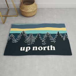 up north, teal & yellow Area & Throw Rug