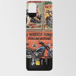 Set of vintage motorcycle metal signs.  Android Card Case