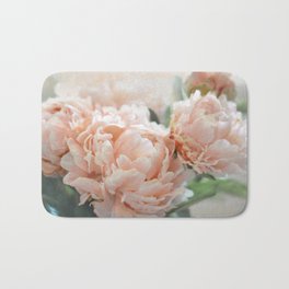 Peach Peonies Bath Mat