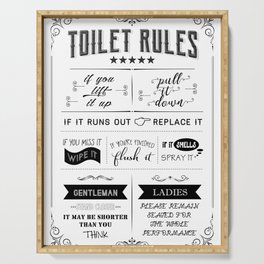 Toilet Rules Serving Tray