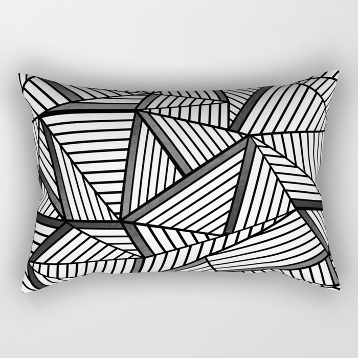Ab Lines 2 Black and White Rectangular Pillow