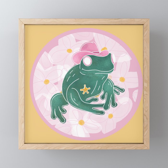 Frog Sherrif Framed Mini Art Print