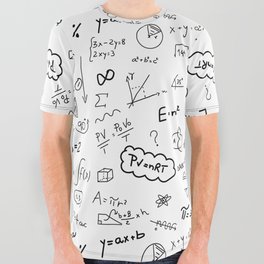 Mathematics nerdy in white All Over Graphic Tee