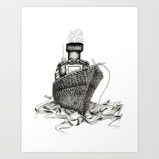 Knitted Ship Art Print