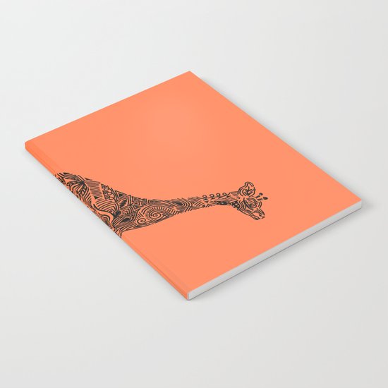 Designer Giraffe Coral Notebook