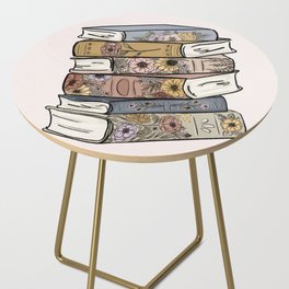 Detailed Floral Books by KT'sCanvases Side Table