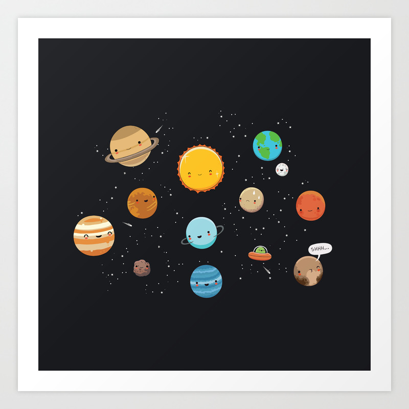 Cute Solar System Art Print By Wawawiwadesign Society6