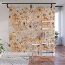 yellow ochre floral bouquet aesthetic cluster Wall Mural