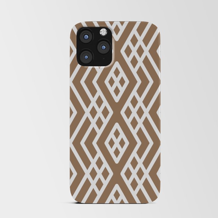 Brown and White Modern Shape Mosaic Pattern 3 Pairs Dulux 2022 Popular Colour Spiced Honey iPhone Card Case