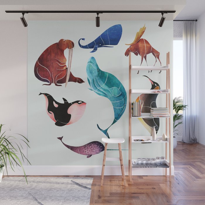 Arctic Animals Wall Mural By Saeiarts