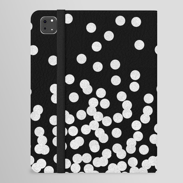 Black and White Drops in bold and cute modern minimal colors for trendy gifts and glitter phone case iPad Folio Case