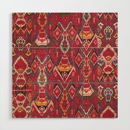Antique Red Patterned Weave Wood Wall Art
