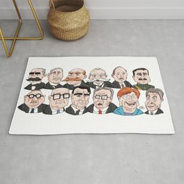 Presidents of Finland Rug | Vector, Graphicdesign, Caricatures, Mannerheim, Digital, Presidents, Comic, Finland, Cartoon, Kekkonen 