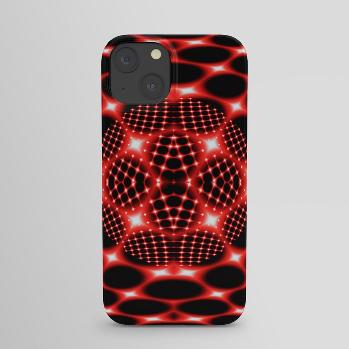 Neon red glob fractal iPhone Case