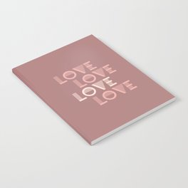 LOVE Dusty Rose & Pink Pastel colors modern abstract illustration  Notebook