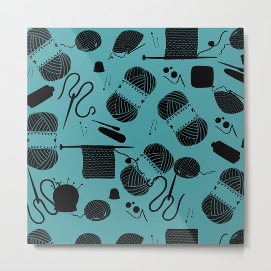 yarn teal Metal Print