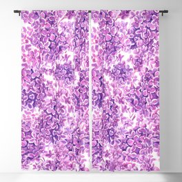 Pink watercolor lilac flowers  Blackout Curtain