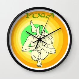 Yoga: asana Wall Clock