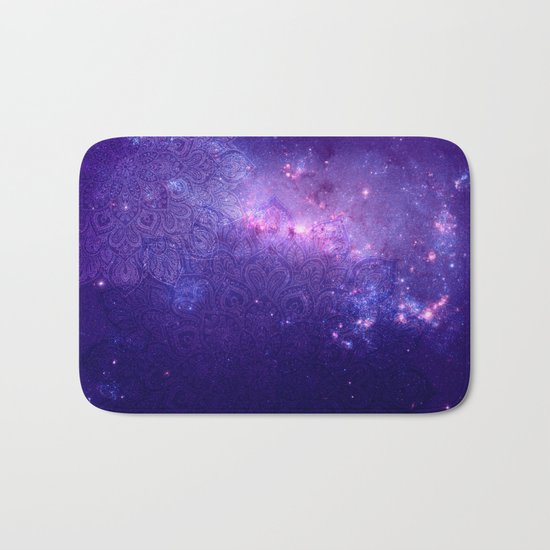 purple mandalas Bath Mat