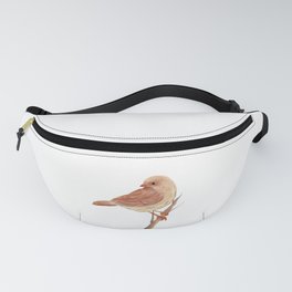 light brown colored bird, digital painting Fanny Pack