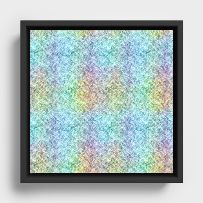 Glam Iridescent Glitter Sequins Framed Canvas