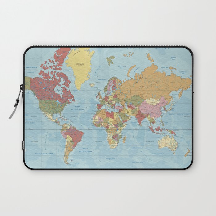 World Map Laptop Sleeve