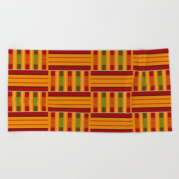 Kente Cloth Pattern African Ghana Design Beach Towel