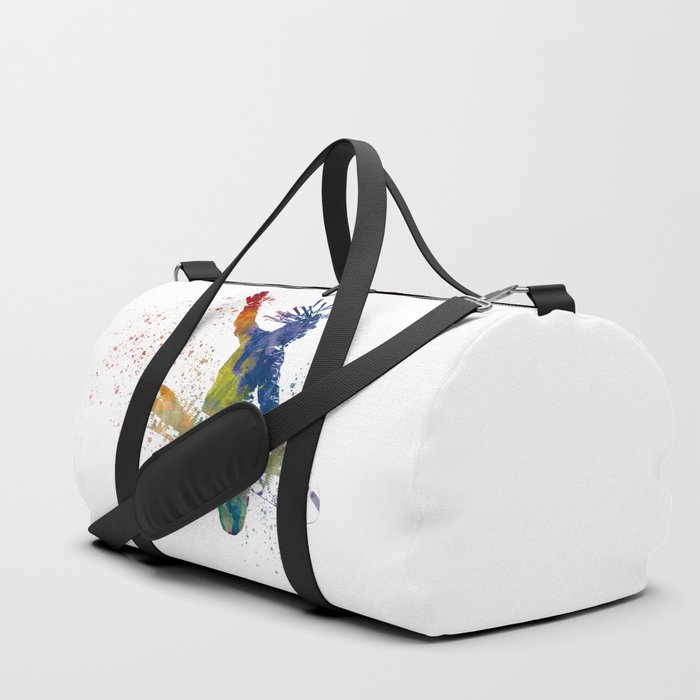 Snowboarding in watercolor Duffle Bag