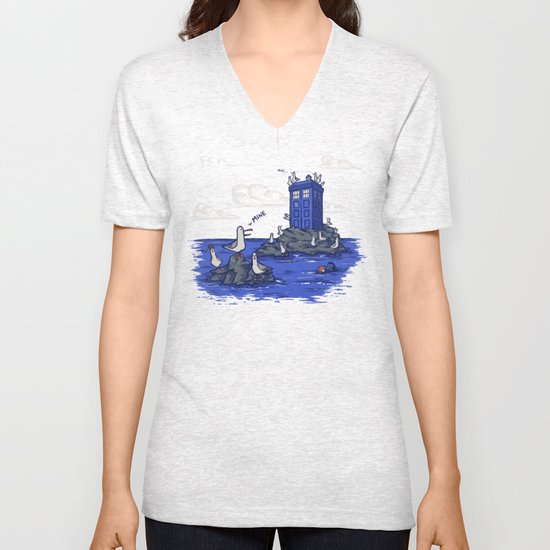 The Seagulls have the Phonebox Unisex V-Neck