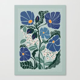 Klimt flowers light blue Canvas Print