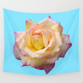 Pink Yellow Ombre Pastel Rose Flower Wall Tapestry