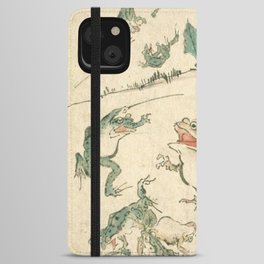 Battle Of The Frogs - Kawanabe Kyosai iPhone Wallet Case