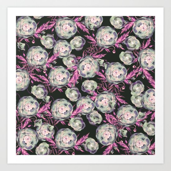 Abstract Poppy Pattern II Art Print