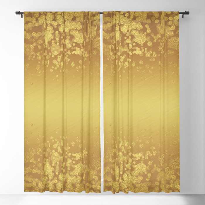 Chic Stylish Elegant Gold Glitter Confetti Blackout Curtain By