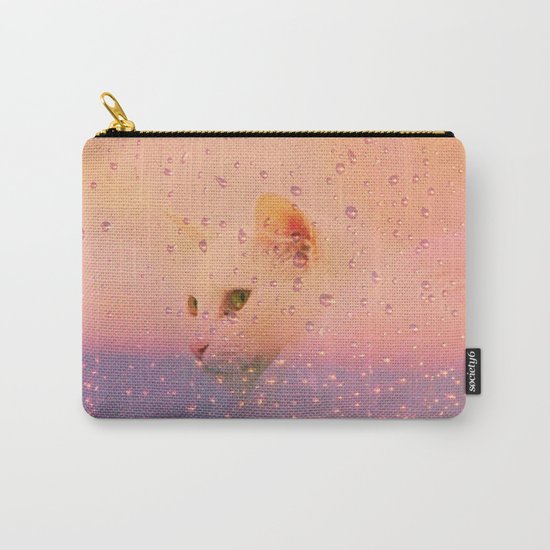 White Cat, rainy Day Carry-All Pouch