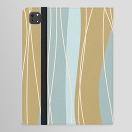 Abstract Stripes and Lines in Aqua and Golden Yellow iPad Folio Case
