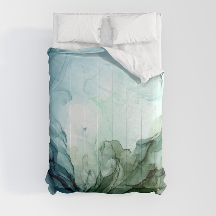 Nature Landscape Inspired Abstract Flow Painting 2 Comforter
