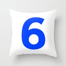Number 6 (Blue & White) Throw Pillow