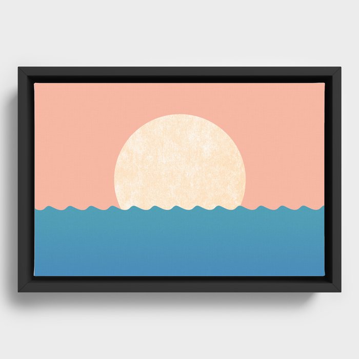 Sunset Pink Sky - Horizon Framed Canvas