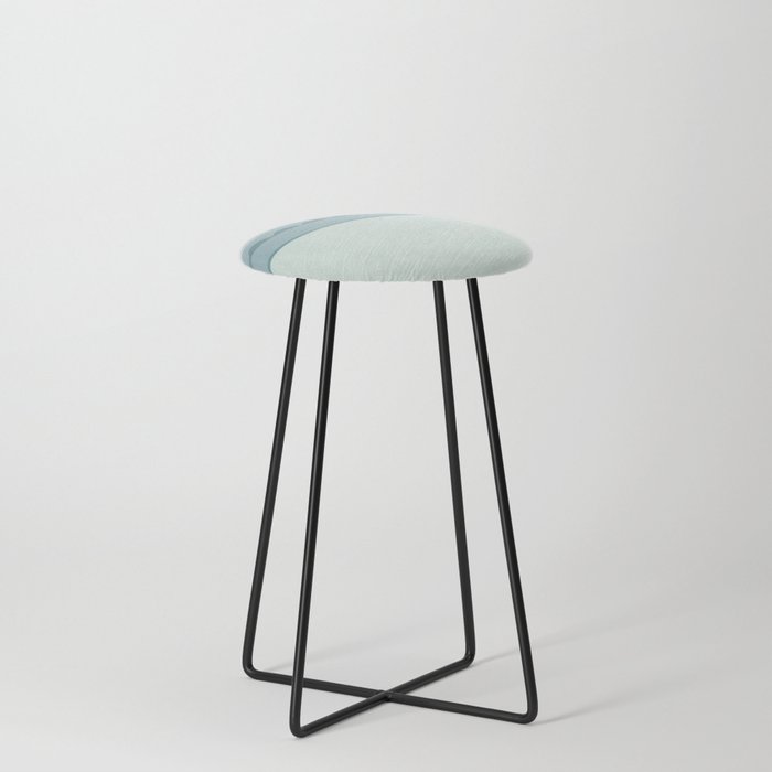 Stripes, blue, white, minimal, line, minimalist, line-art, Counter Stool