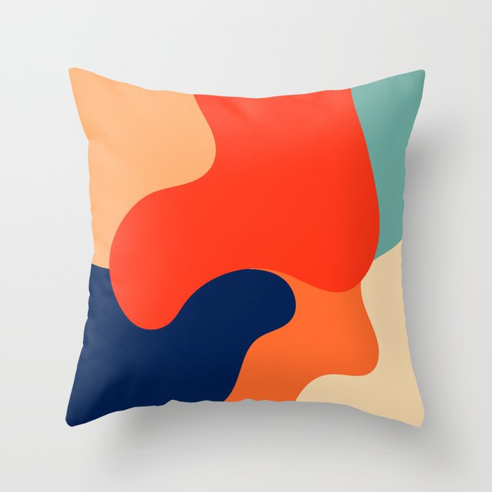 Mid-century Abstract Retro Colors Art 1 Throw Pillow