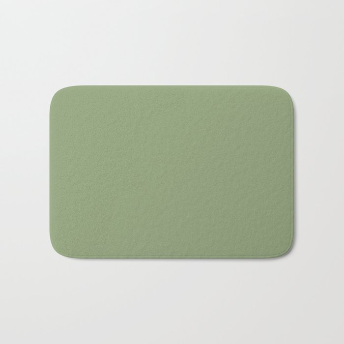 Midtone Soft Green Solid Color Pairs To Sherwin Williams Broccoflower SW 9039 Bath Mat